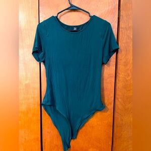 SHEIN turquoise short sleeved bodysuit size XL